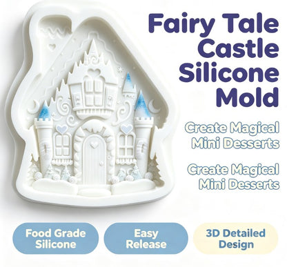 3D Fairy Tale Gingerbread House Silicone Mold - Whimsical Winter Cottage & Castle Mold for Handmade Soap, Chocolate, Candle, Resin, Cake Decorating & Holiday DIY Crafts