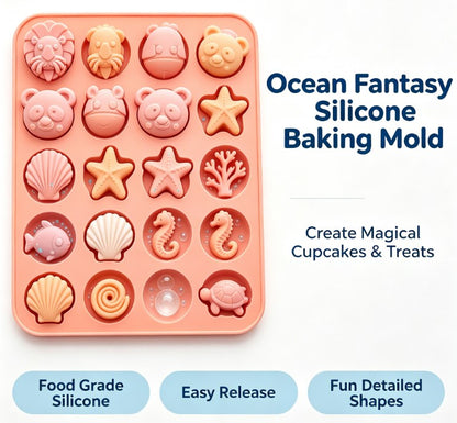 Create Magic in the Kitchen: Premium 3D Ocean & Animal Silicone Mold for Baking, Soap, and Crafts