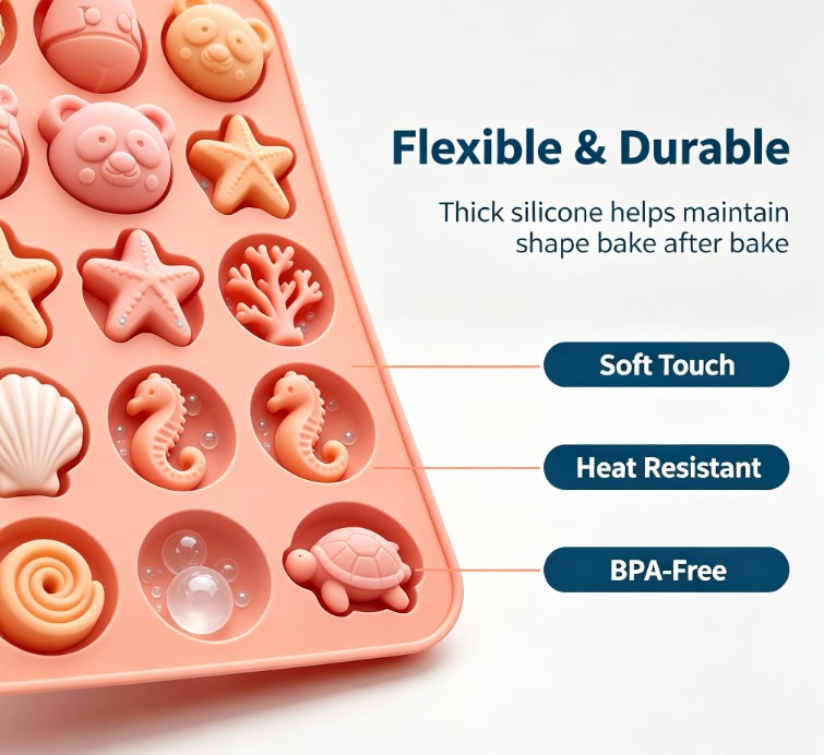 Create Magic in the Kitchen: Premium 3D Ocean & Animal Silicone Mold for Baking, Soap, and Crafts