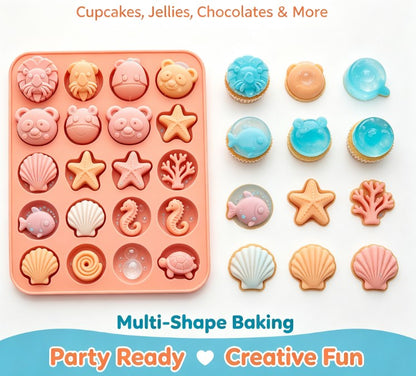 Create Magic in the Kitchen: Premium 3D Ocean & Animal Silicone Mold for Baking, Soap, and Crafts