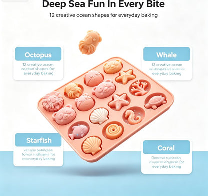 Create Magic in the Kitchen: Premium 3D Ocean & Animal Silicone Mold for Baking, Soap, and Crafts