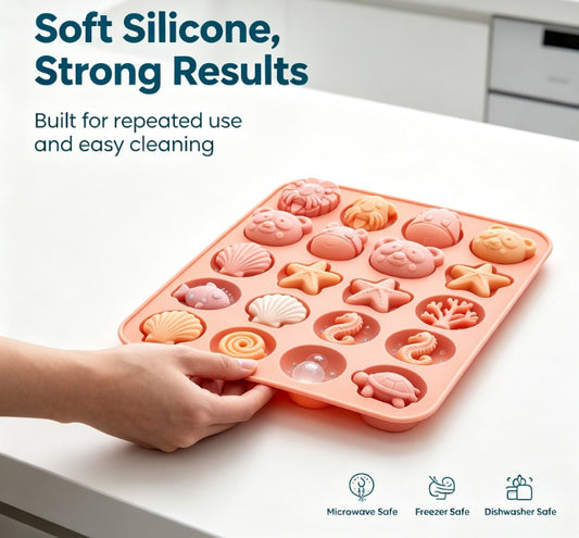 Create Magic in the Kitchen: Premium 3D Ocean & Animal Silicone Mold for Baking, Soap, and Crafts