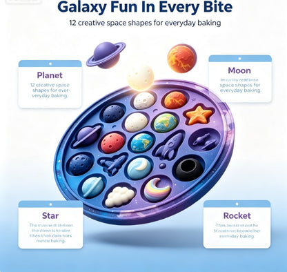 Silicone Planet Mold - 15-in-1 Space Adventure Chocolate & Candy Mold - Food-Grade & Non-Stick - Perfect for DIY Baking, Kids' Birthdays & Educational Treats